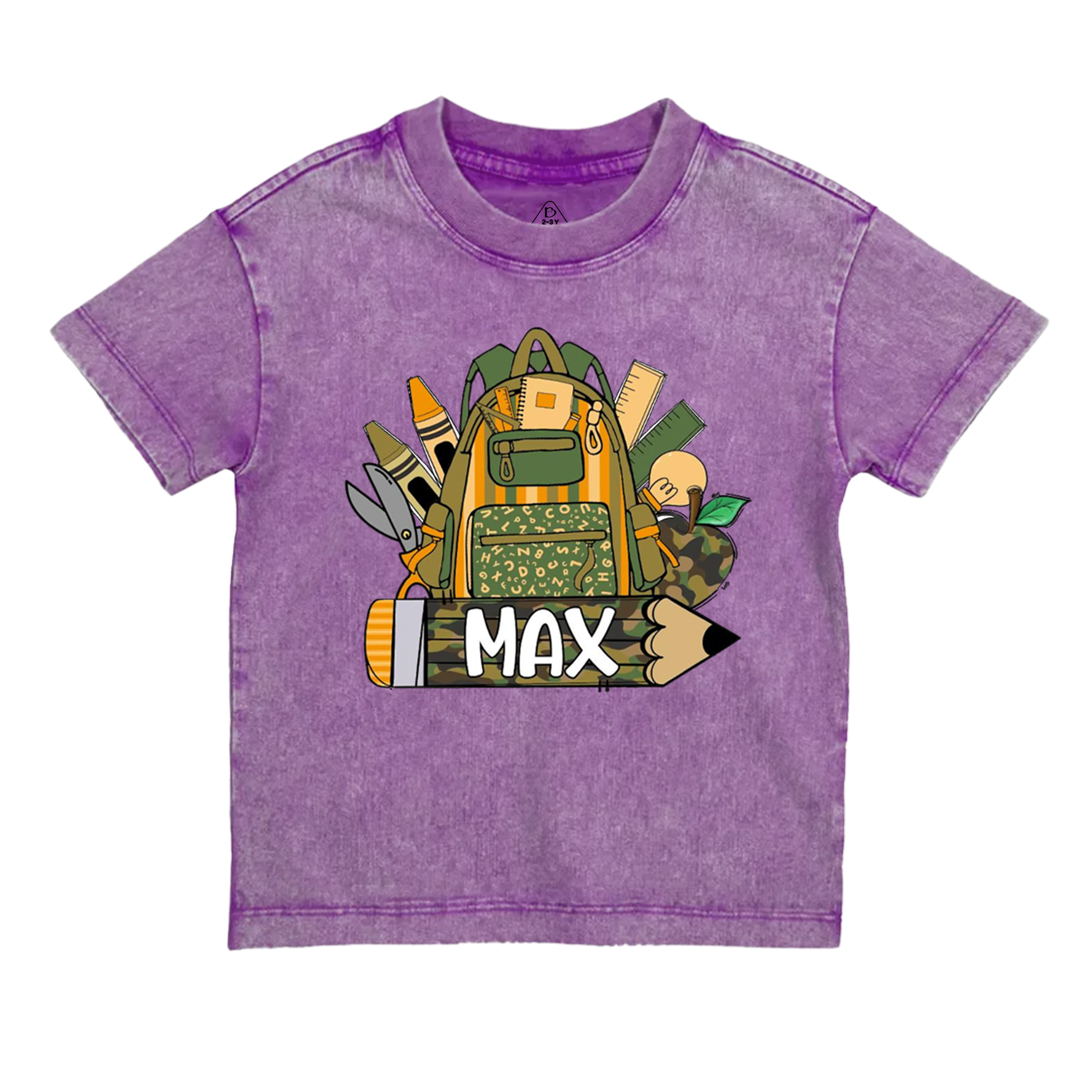 Personalized Name Camouflage School Bag Toddler&Kids Washed Tees