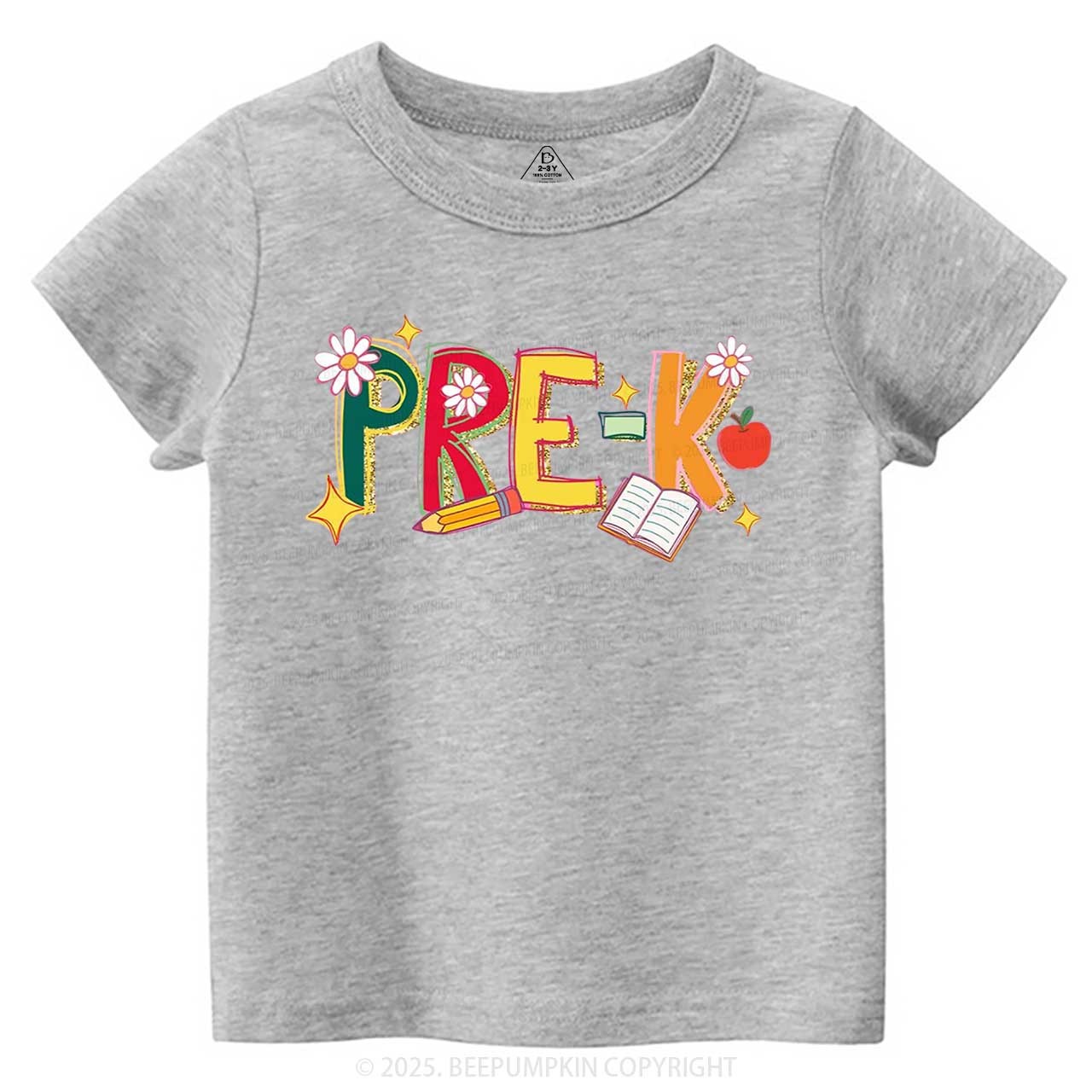 Personalized Girly Floral Kindergarten Neon School Toddler&Kid's Tees Beepumpkin