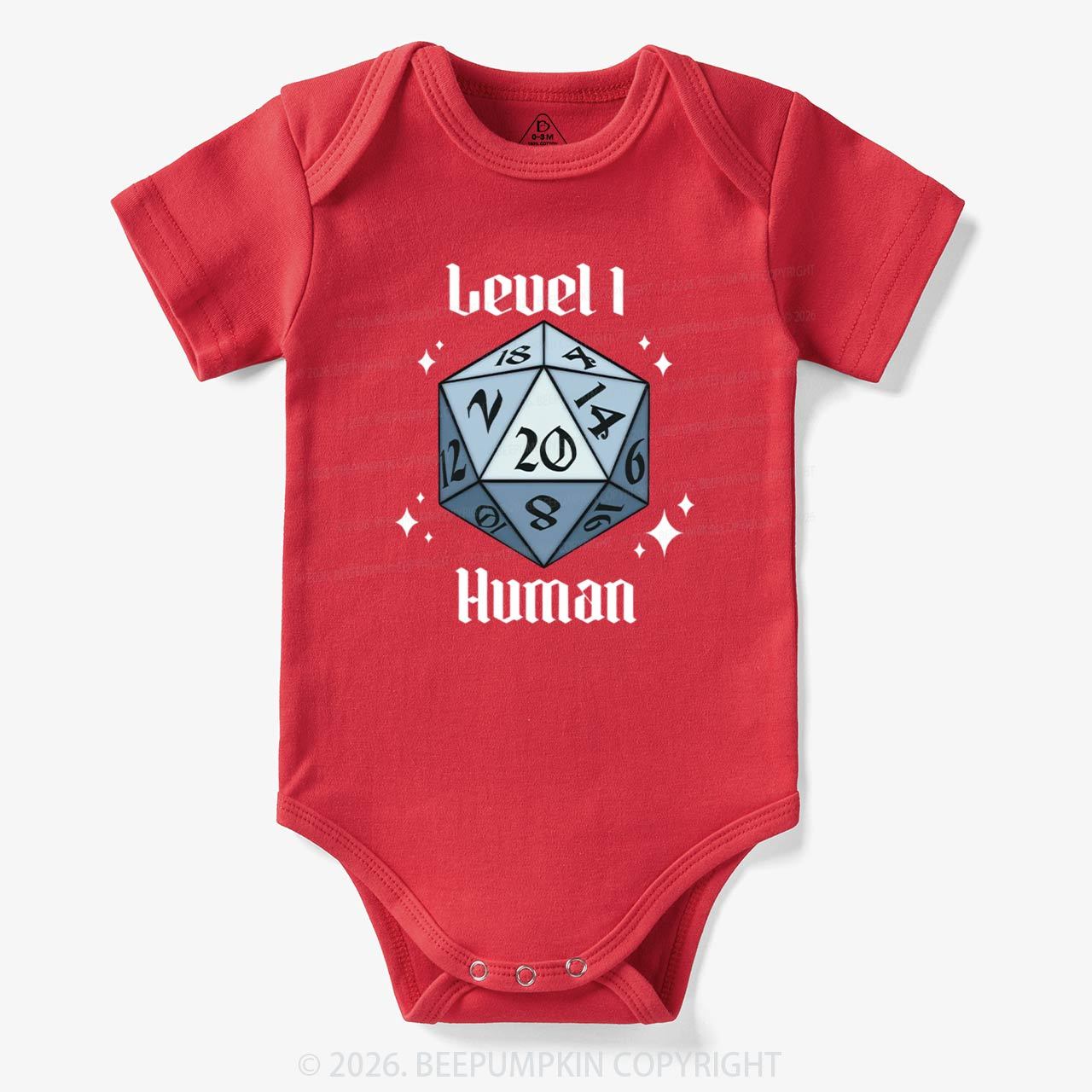 Level 1 Human Funny Gamer Bodysuit