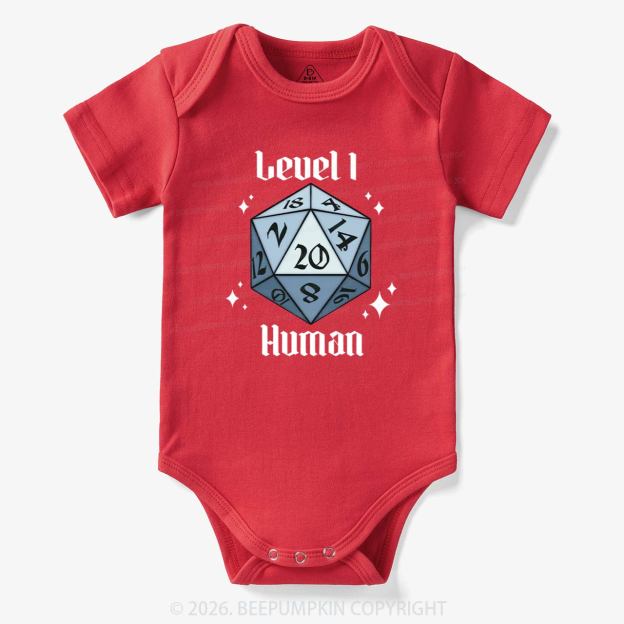 Level 1 Human Funny Gamer Bodysuit