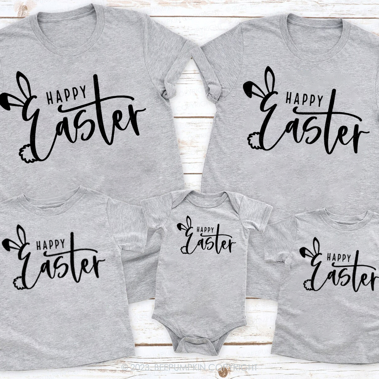 Happy Easter Bunny Ears Matching Group Easter Shirts