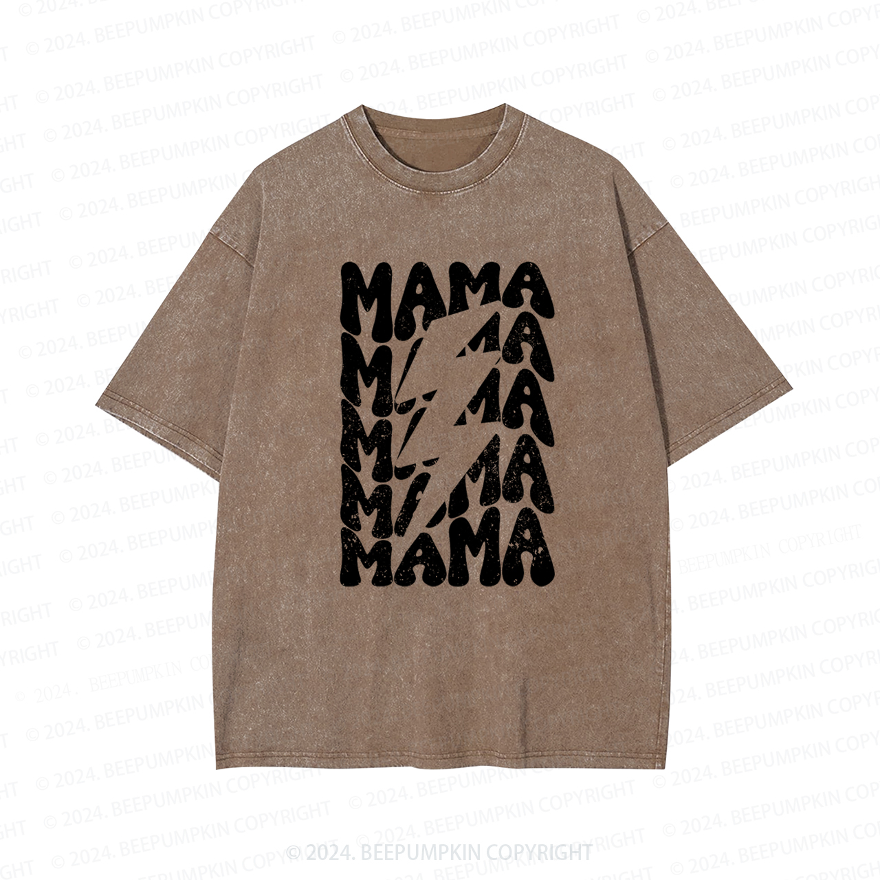 Mama Lightning Bolt Mama Washed Tees