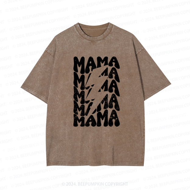 Mama Lightning Bolt Mama Washed Tees