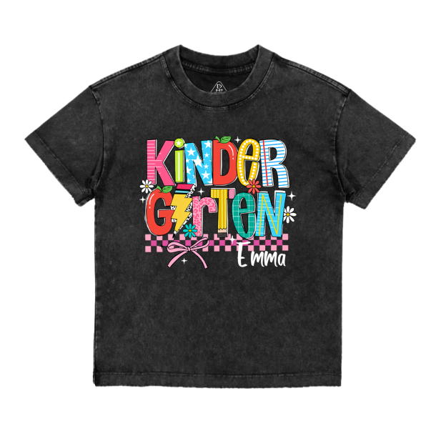 Personalized Retro Coquette Back To School Bundle Toddler&Kids Washed Tees