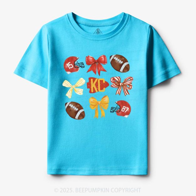 Football Mascots Coquette Toddler&Kid's Tees Beepumpkin