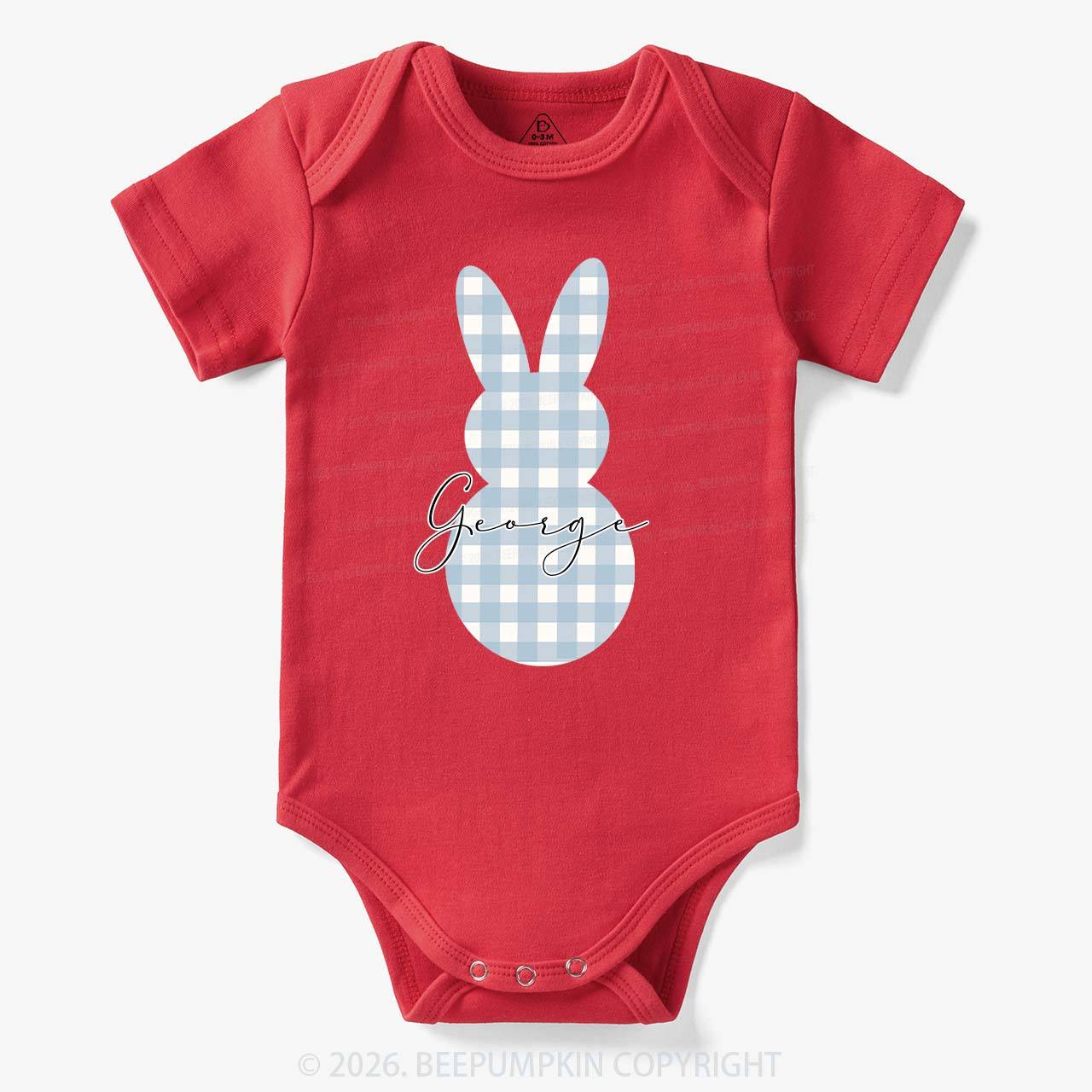 Personalised Easter Petit Gingham Bunny Bodysuit