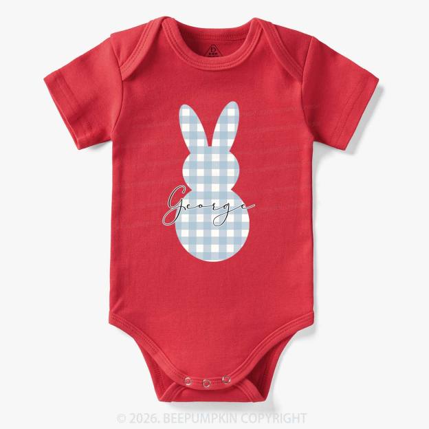 Personalised Easter Petit Gingham Bunny Bodysuit