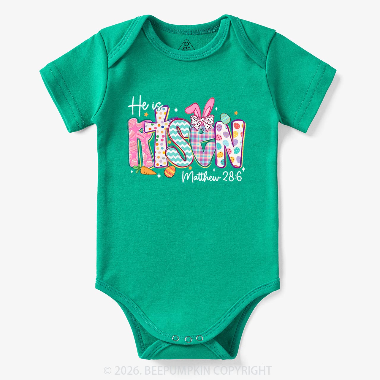 He Is Risen Christian Easter Bodysuit