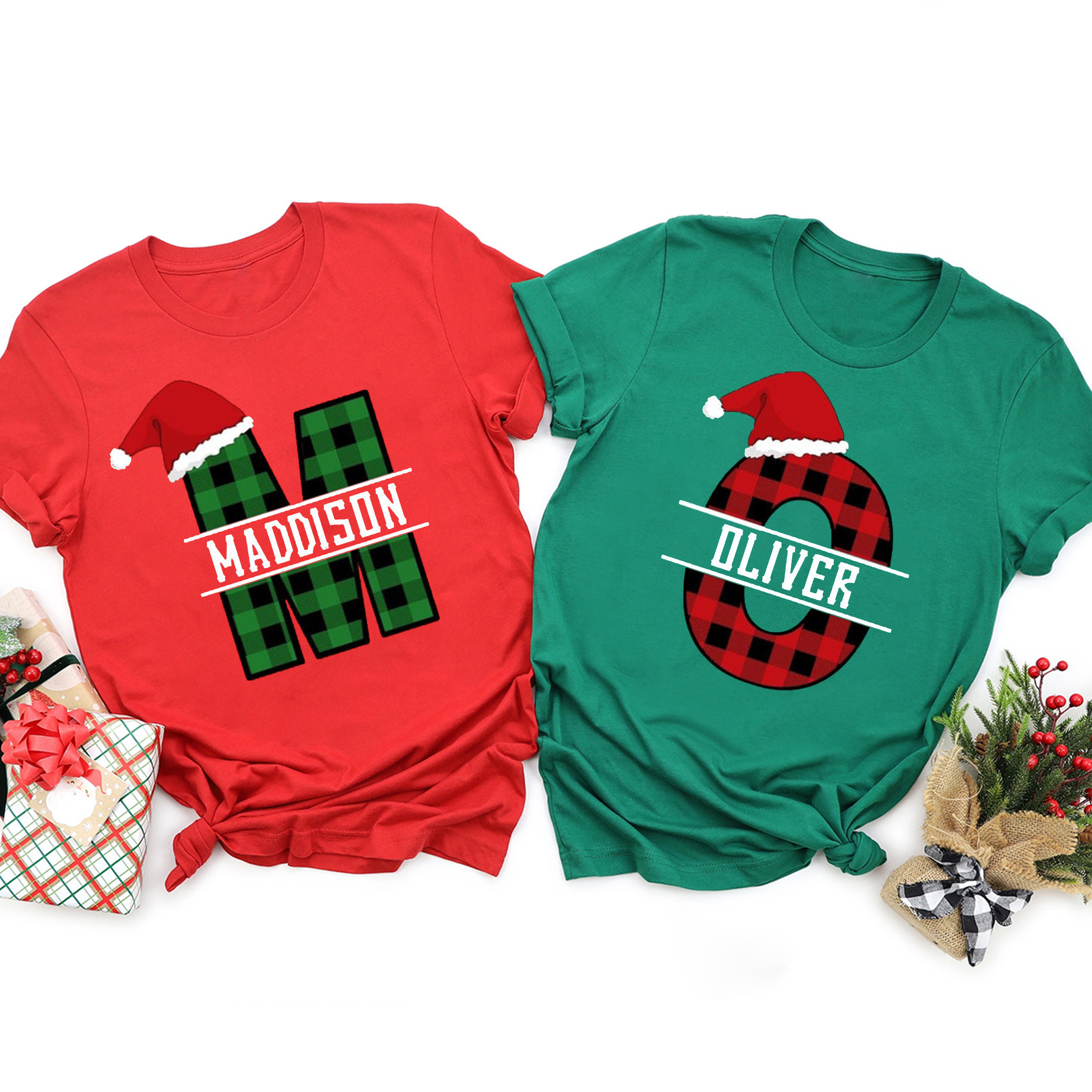 Personalized Capital Letters Christmas Family Matching Shirt