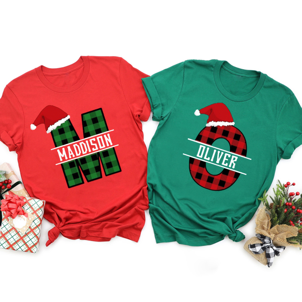 Personalized Capital Letters Christmas Family Matching Shirt