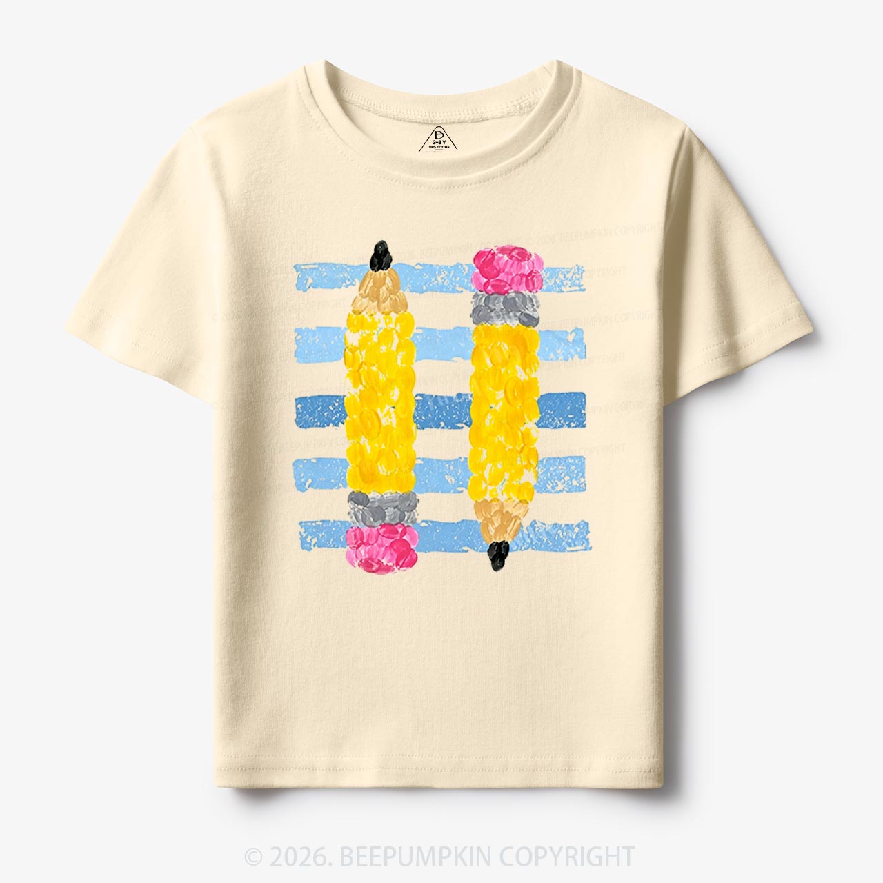 Coastal Pencil Stripes Back To School Toddler&Kids Shirts