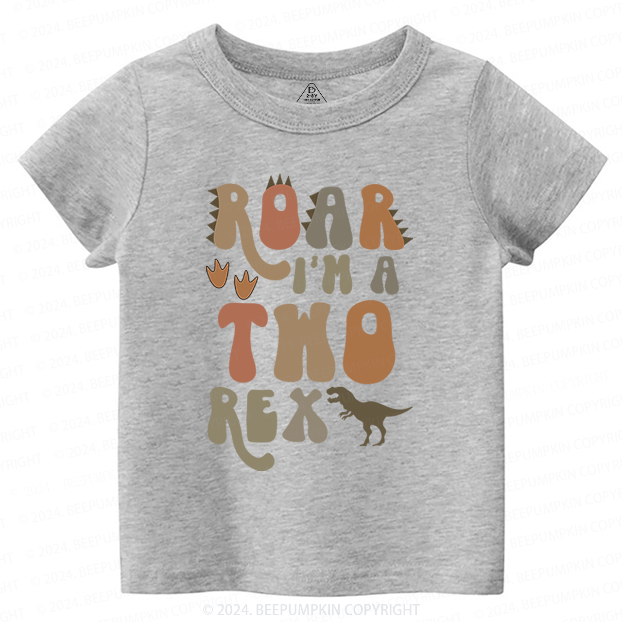 Roar Dino 2nd Birthday Toddler&Kids Tees 