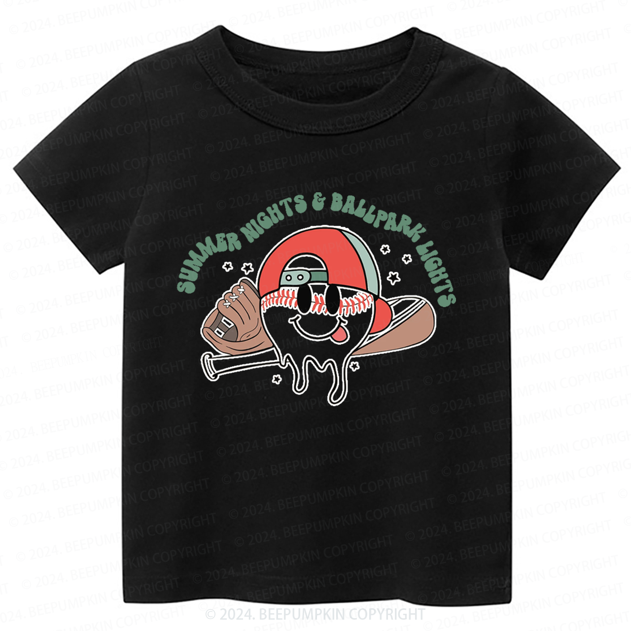Summer Nights And Ball Park Lights Toddler&Kids Tees 