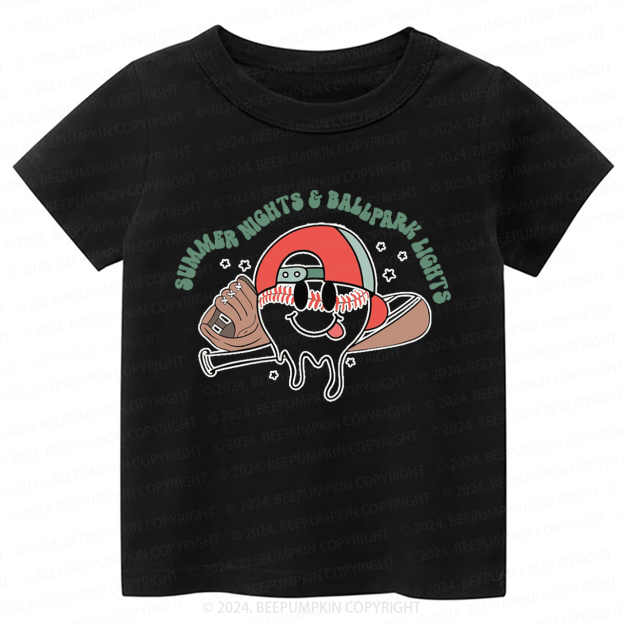 Summer Nights And Ball Park Lights Toddler&Kids Tees 