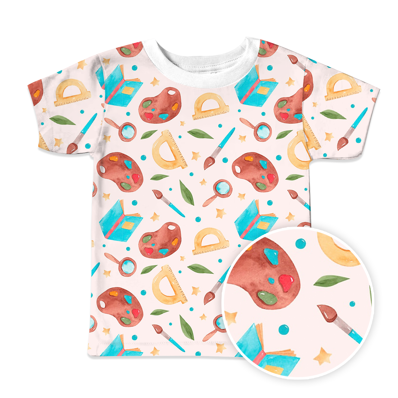 Watercolor Paint All Over Print Kids Tees