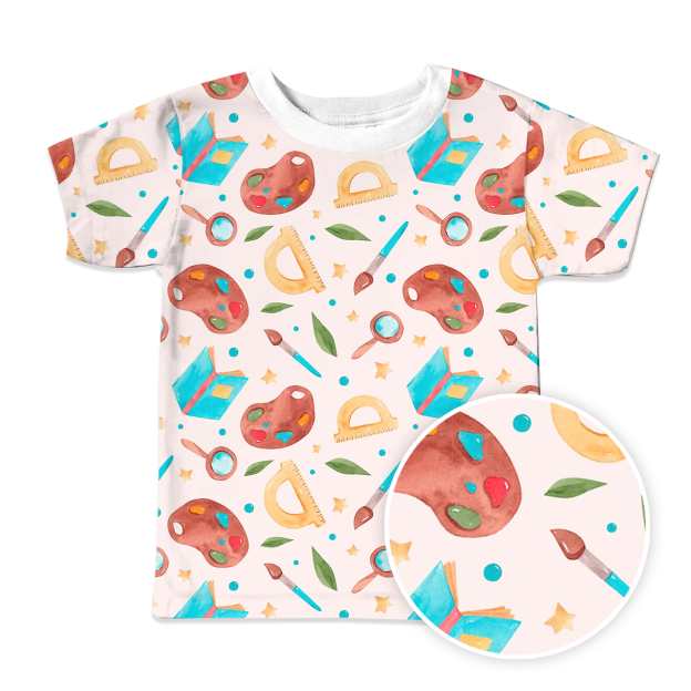 Watercolor Paint All Over Print Kids Tees