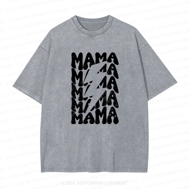 Mama Lightning Bolt Mama Washed Tees