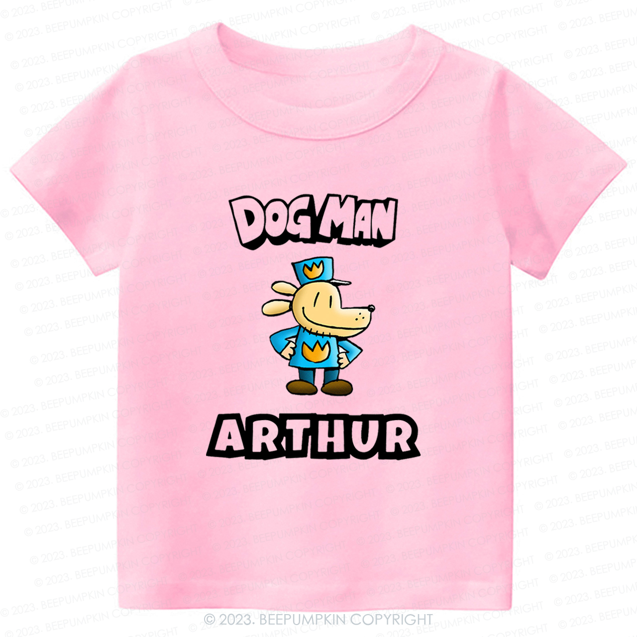 Personalised Dog Man Funny Book Day Kids Shirt