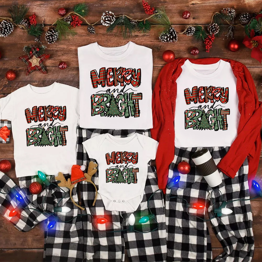 Merry Bright Christmas Family Matching Shirt
