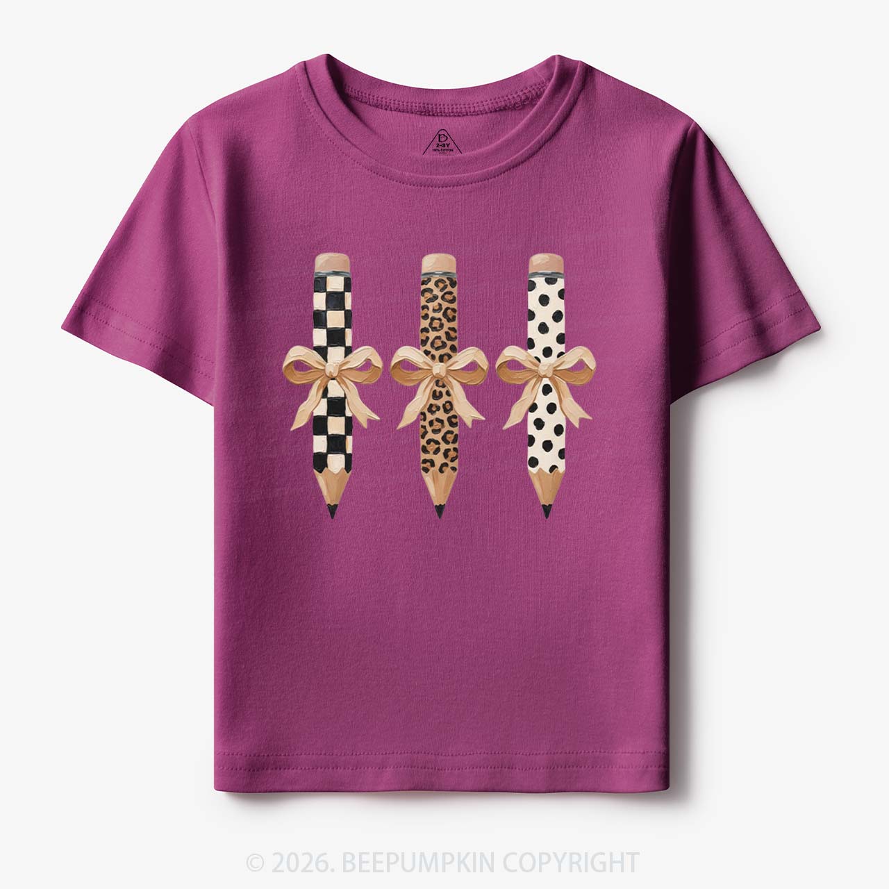 Brushstroke Pencil Bow Preppy Toddler&Kid's Tees