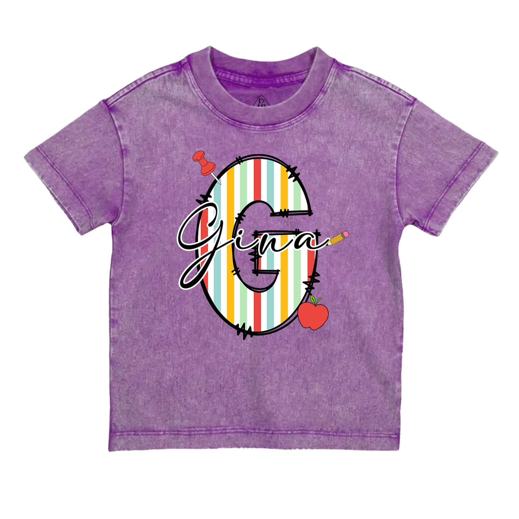 Personalized Alphabet Toddler&Kids Washed Tees
