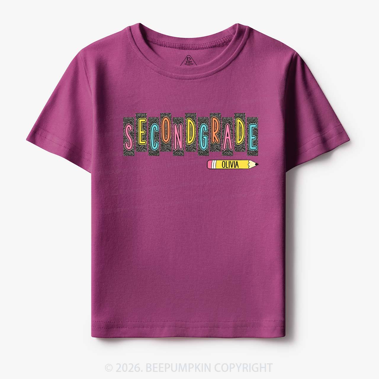 Personalized Name Preppy Daisy Floral Back to School Toddler&Kid's Tees