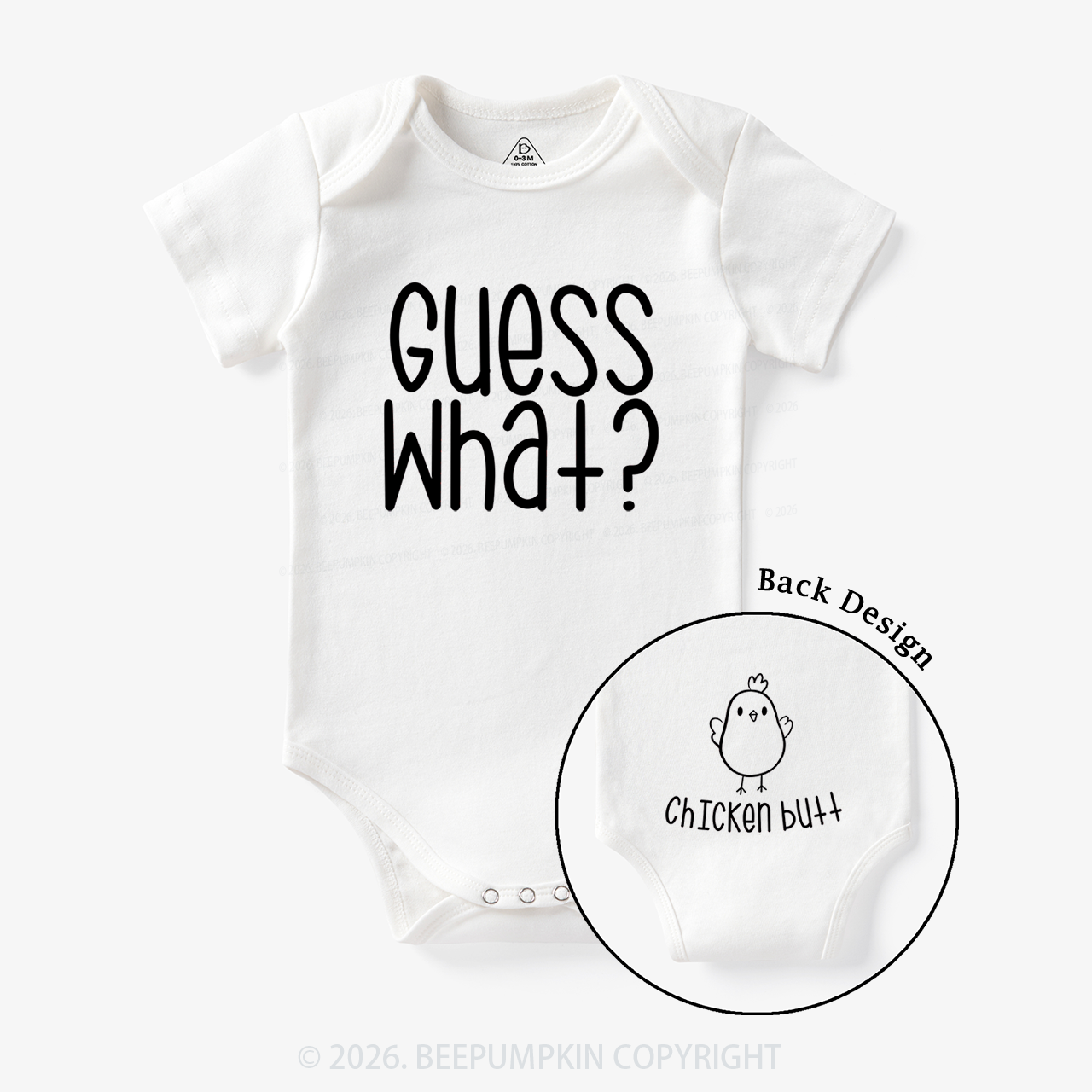 Guess What Chicken Butt Funny Farm Bodysuit