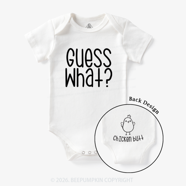 Guess What Chicken Butt Funny Farm Bodysuit