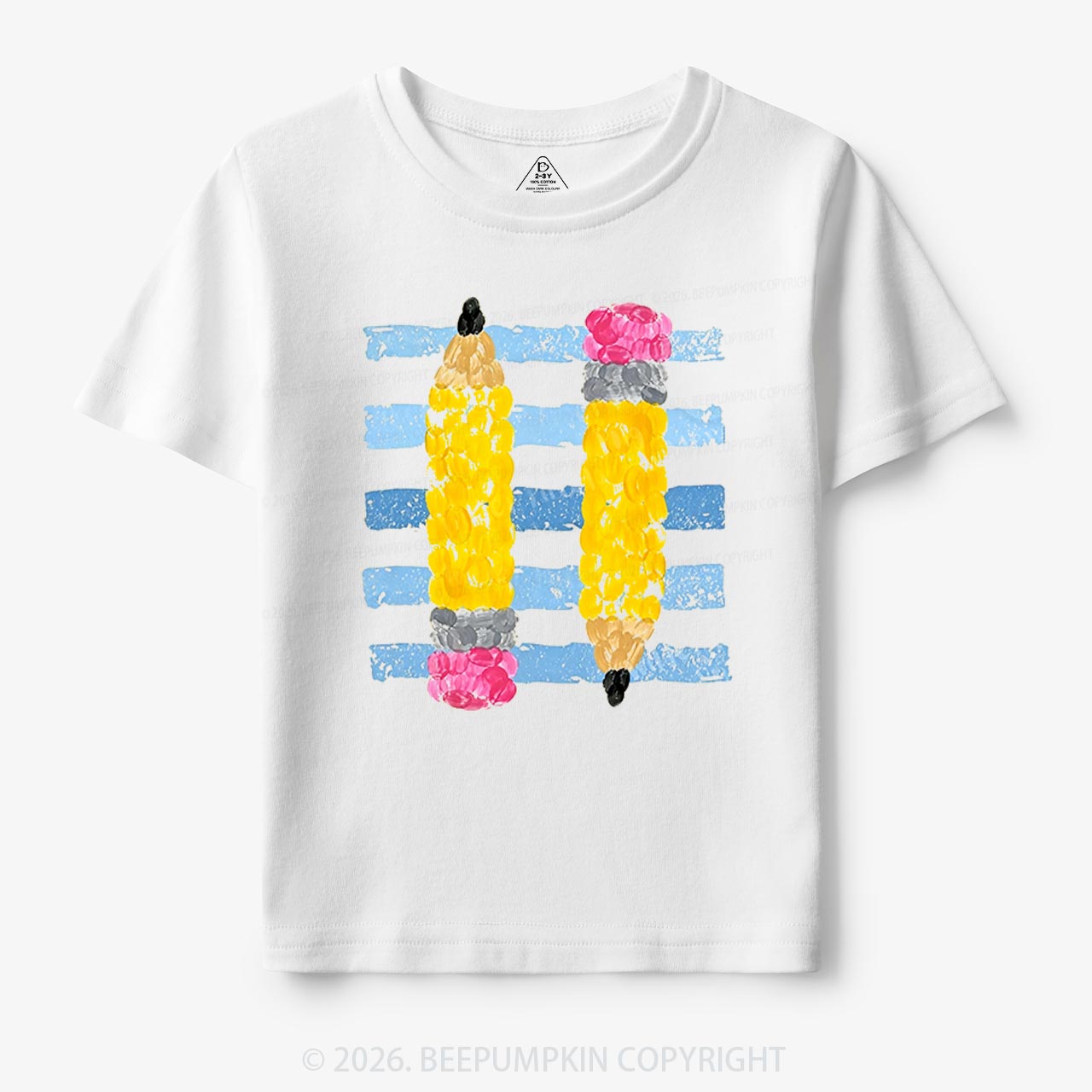 Coastal Pencil Stripes Back To School Toddler&Kids Shirts