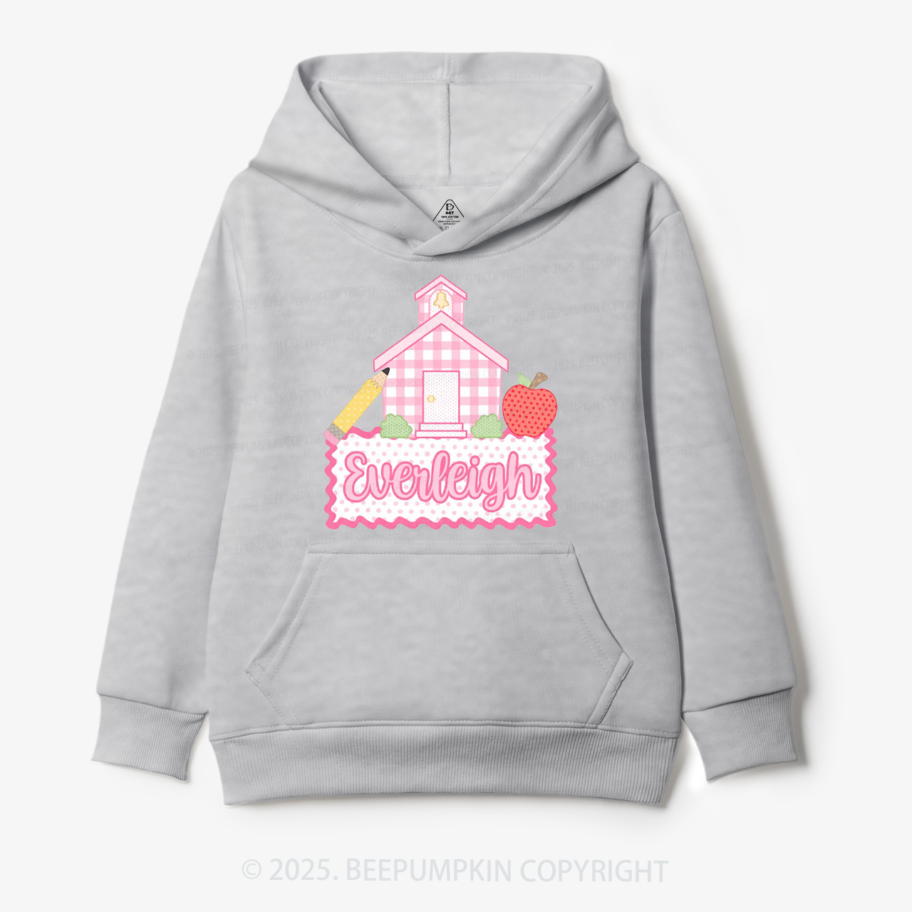 Personalized Pink Schoolhouse Kid's Hoodies Beepumpkin