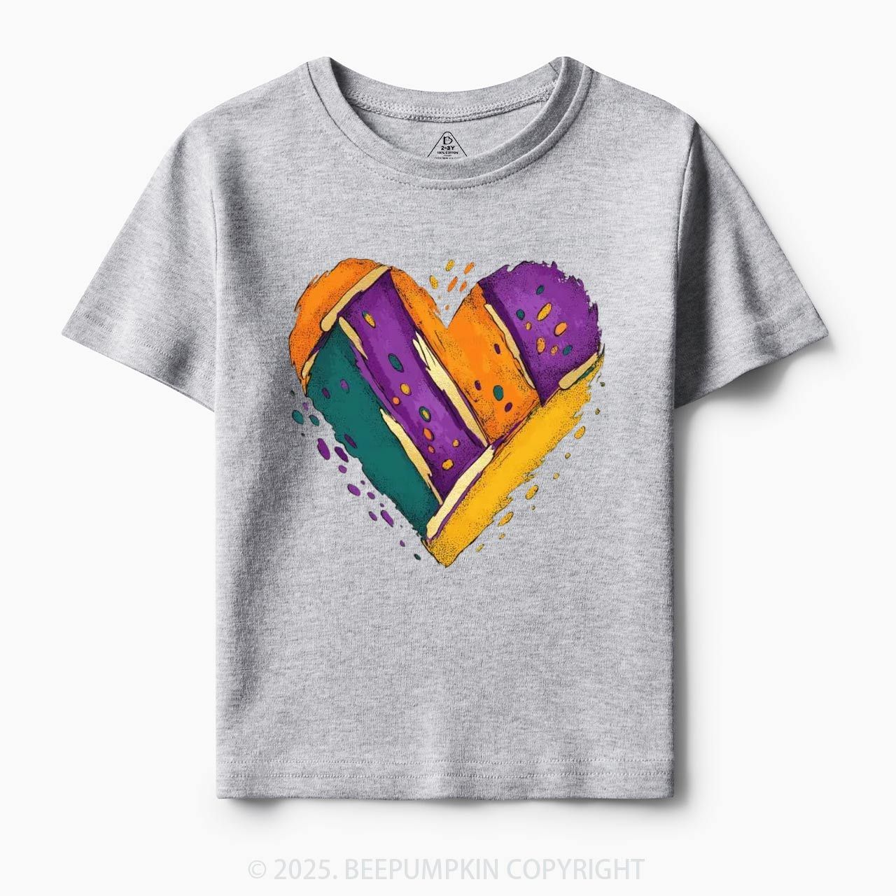 Mardi Gras Heart Toddler&Kid's Tees Beepumpkin