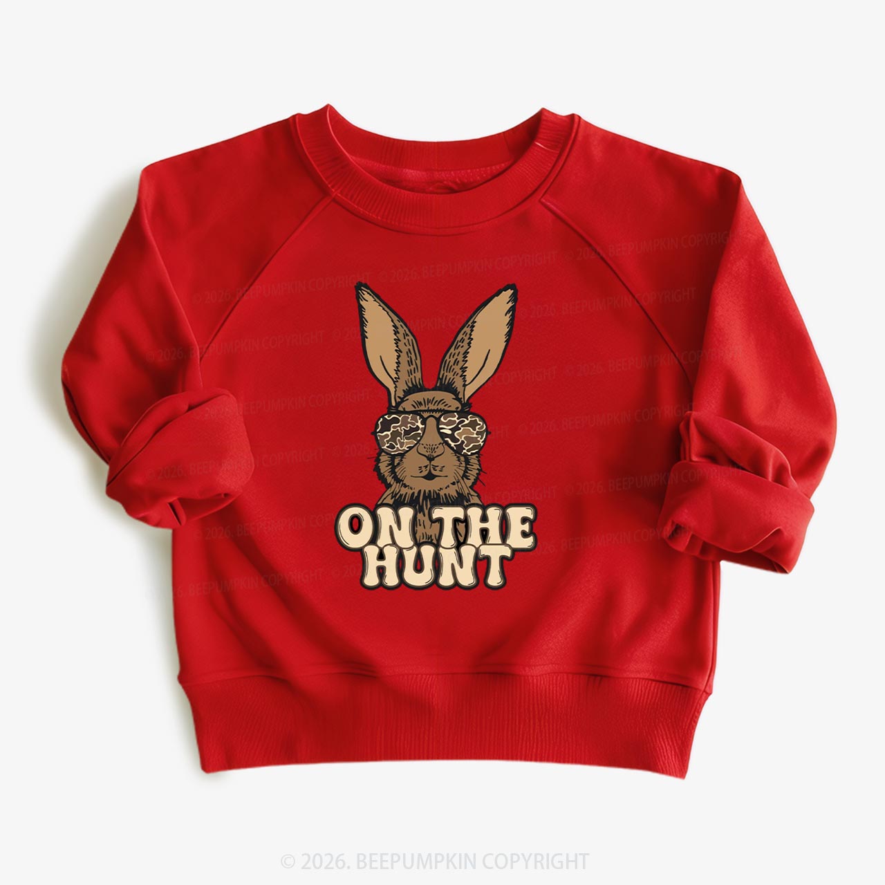 Camo Bunny On The Hunt Kid's Sweatshirt