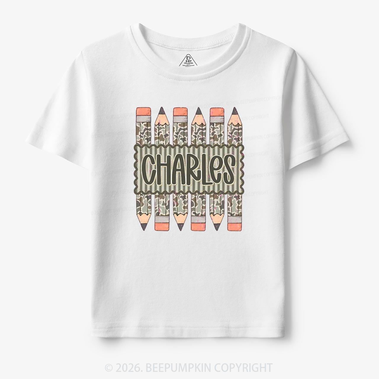 Personalized Back To School Camo Pencil Shirt