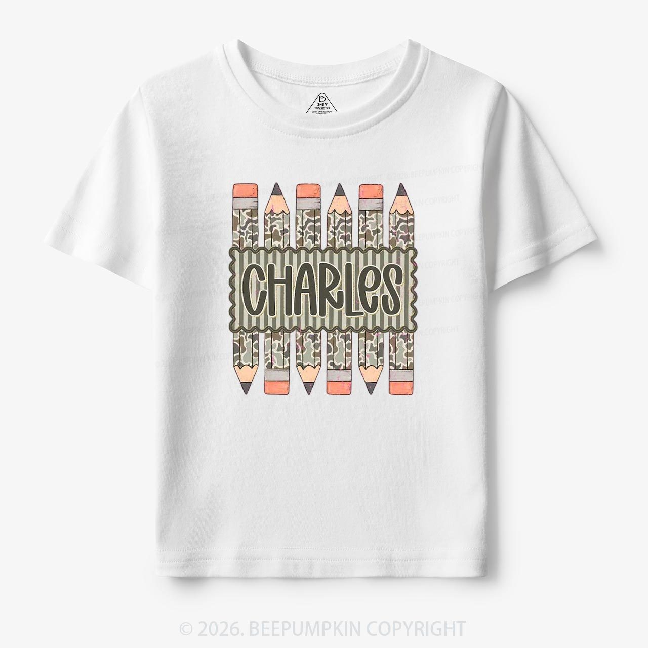 Personalized Back To School Camo Pencil Shirt