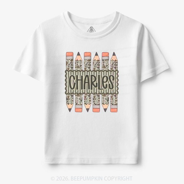 Personalized Back To School Camo Pencil Shirt
