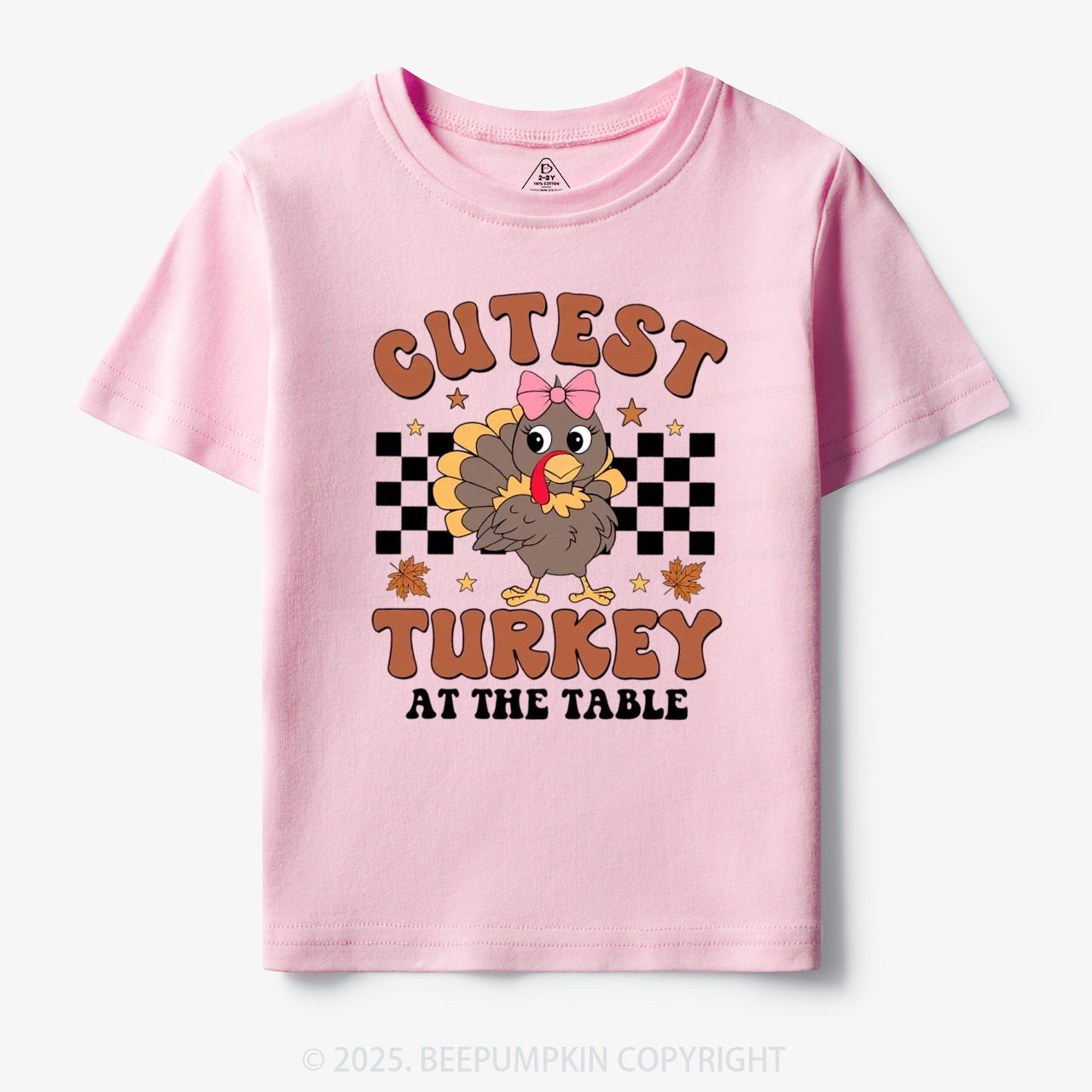 Coolest Turkey At The Table Thanksgiving Toddler&Kid's Tees Beepumpkin