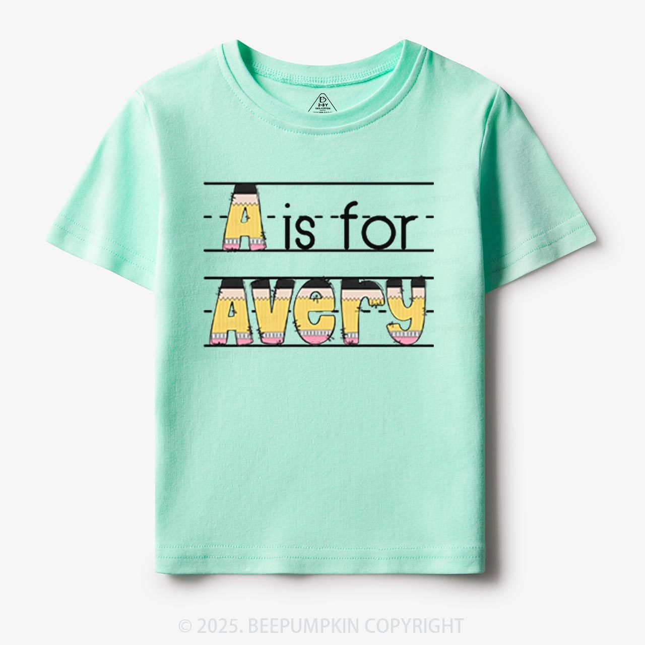 Personalized Pencil Letter Toddler&Kid's Tees Beepumpkin