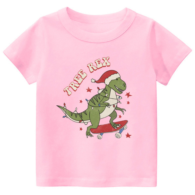 Tree Rex Retro Kids Christmas Shirts