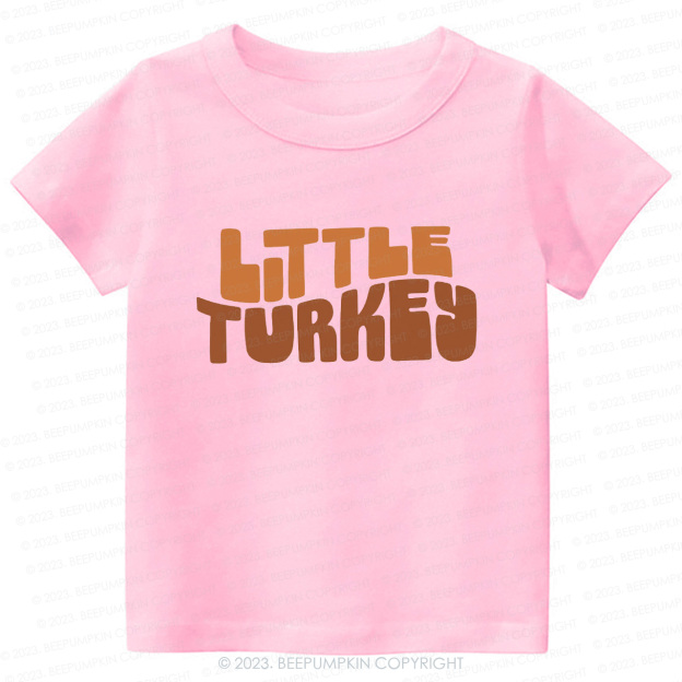 Fall Natural Little Turkey Thanksgiving Kids Tees 
