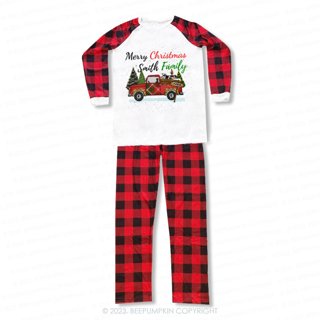 Personalized Christmas Fram Truck Matching Pajamas Beepumpkin