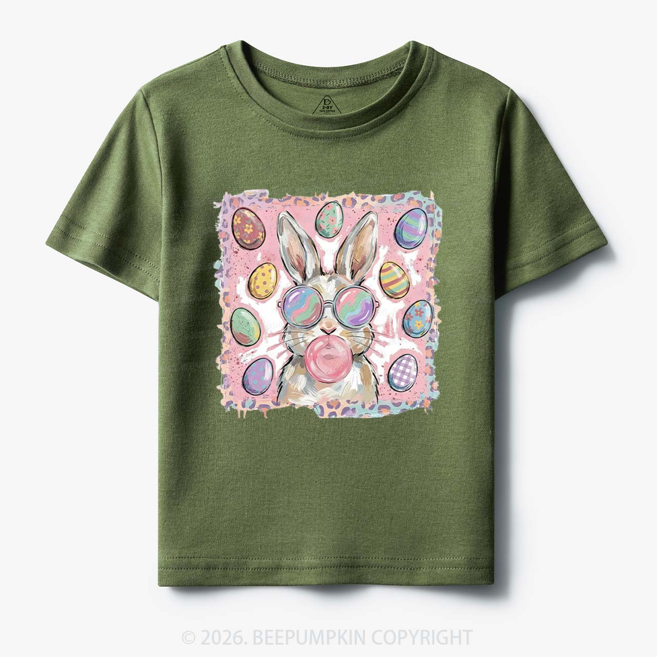 Retro Bubblegum Bunny Colorful Easter Eggs Toddler&Kids Tees