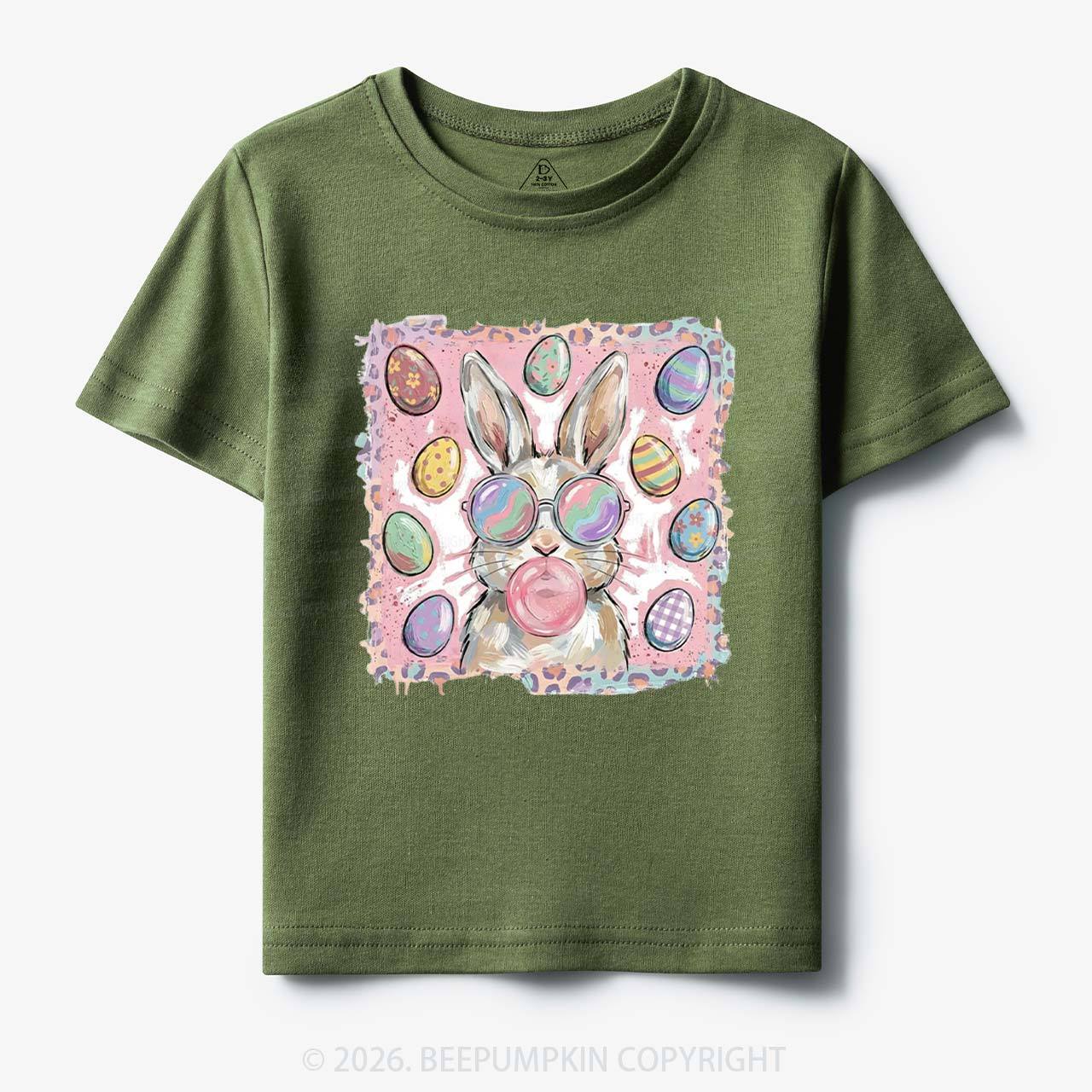 Retro Bubblegum Bunny Colorful Easter Eggs Toddler&Kids Tees