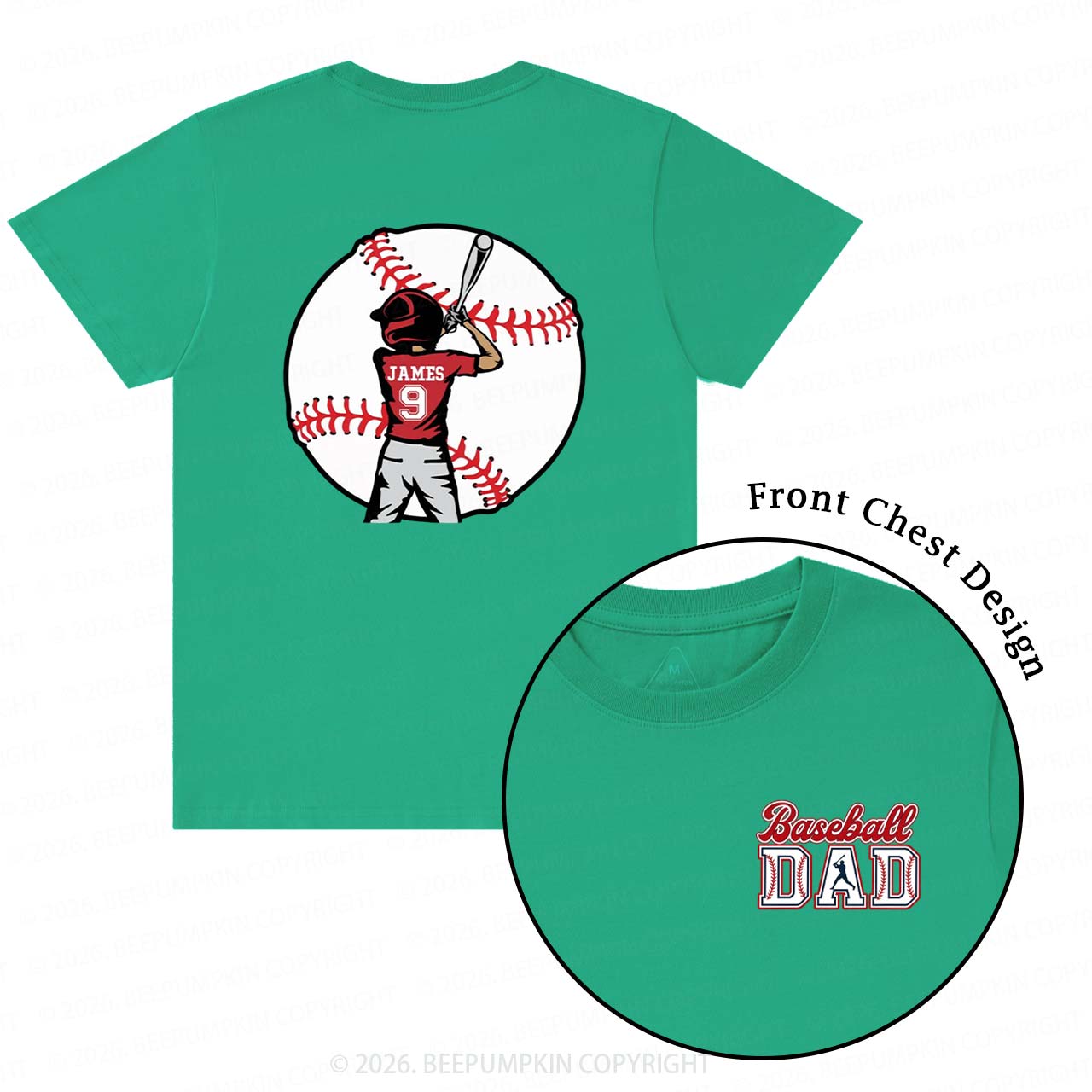Personalized Baseball Dad Team T-Shirts