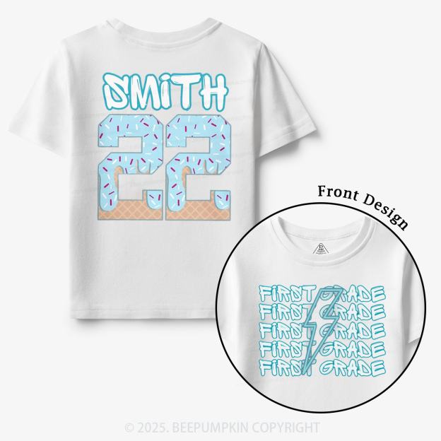 Personalized Blue Lightning Grade Toddler&Kid's Tees Beepumpkin