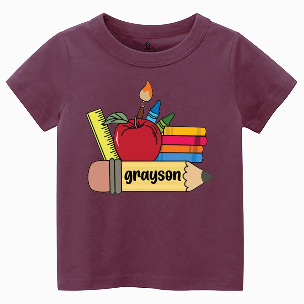 Personalized Name School Supplies Toddler&Kid's Tees Beepumpkin 