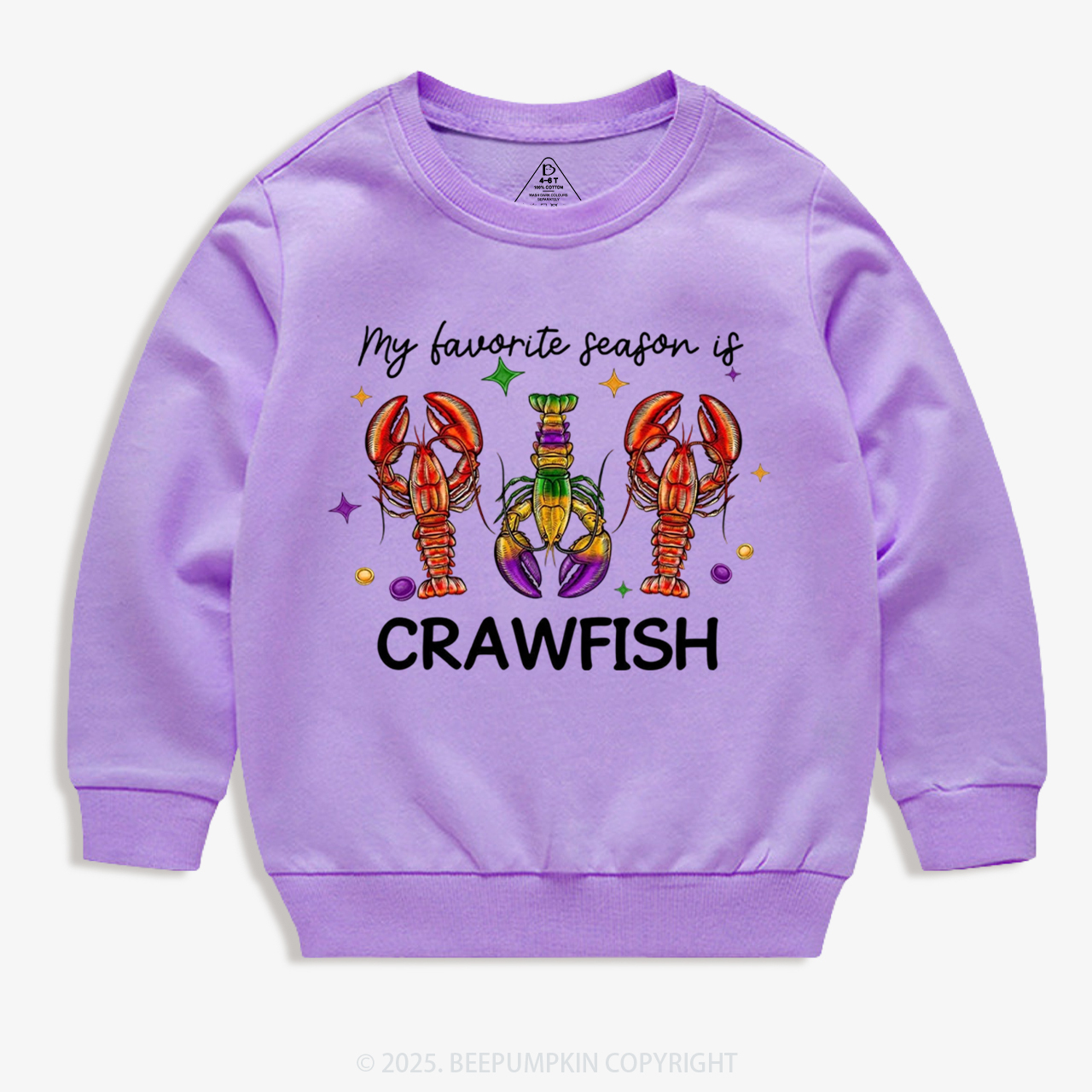 Mardi Gras Crawfish Kid's Sweatshirt