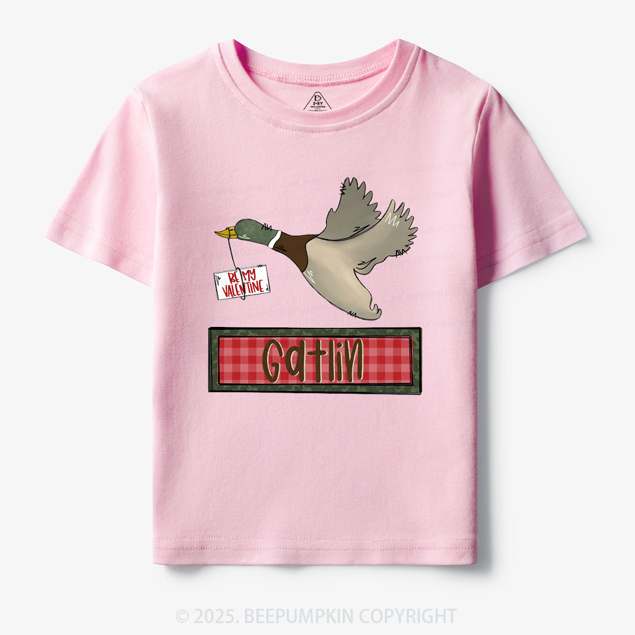 Personalized Be My Valentine Duck Toddler&Kid's Tees Beepumpkin