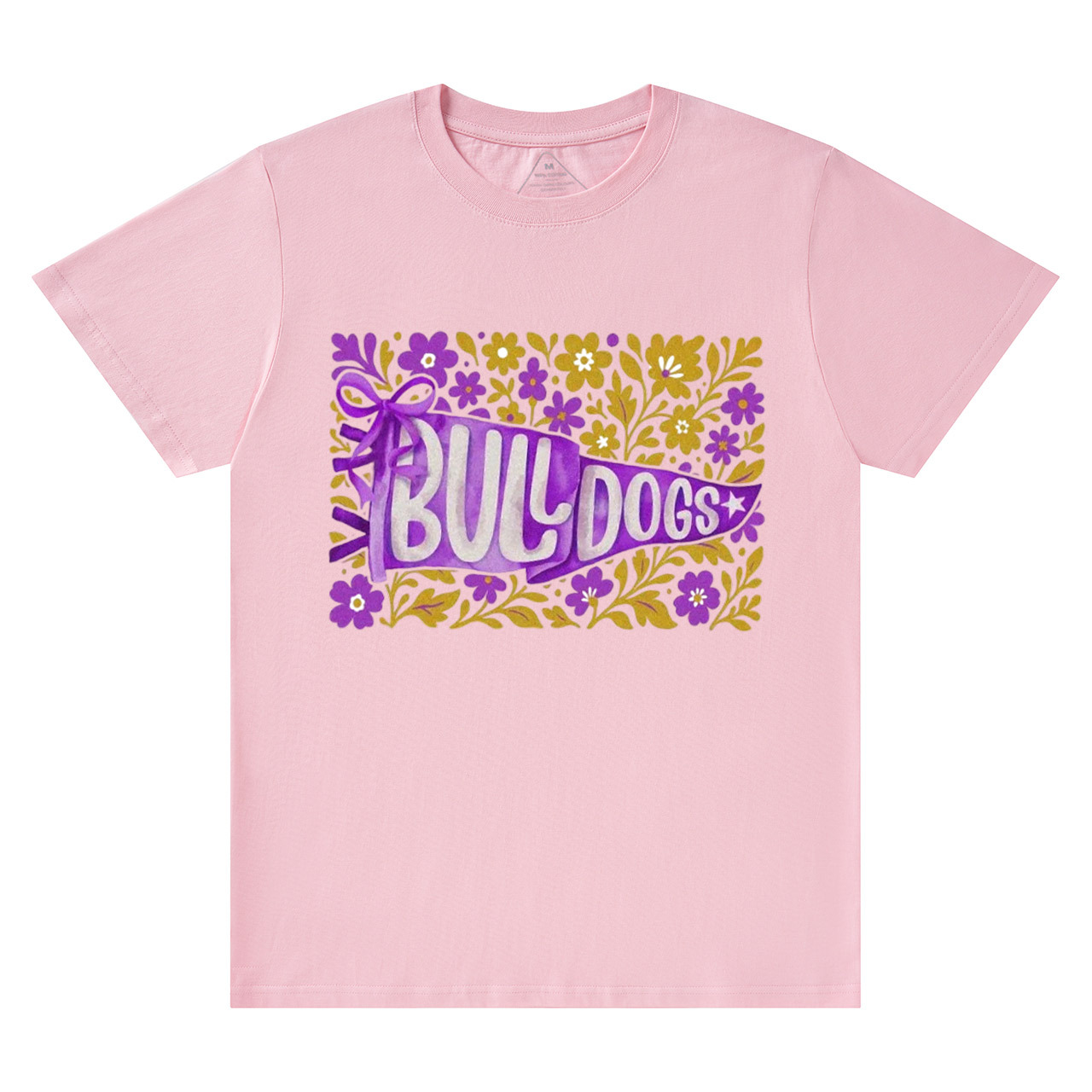 Personalized Team Mascot Watercolor Pennant Flower T-Shirts Beepumpkin