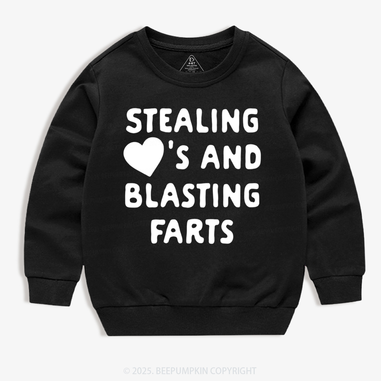Stealing Hearts Blasting Farts Valentine's Day Kid's Sweatshirt