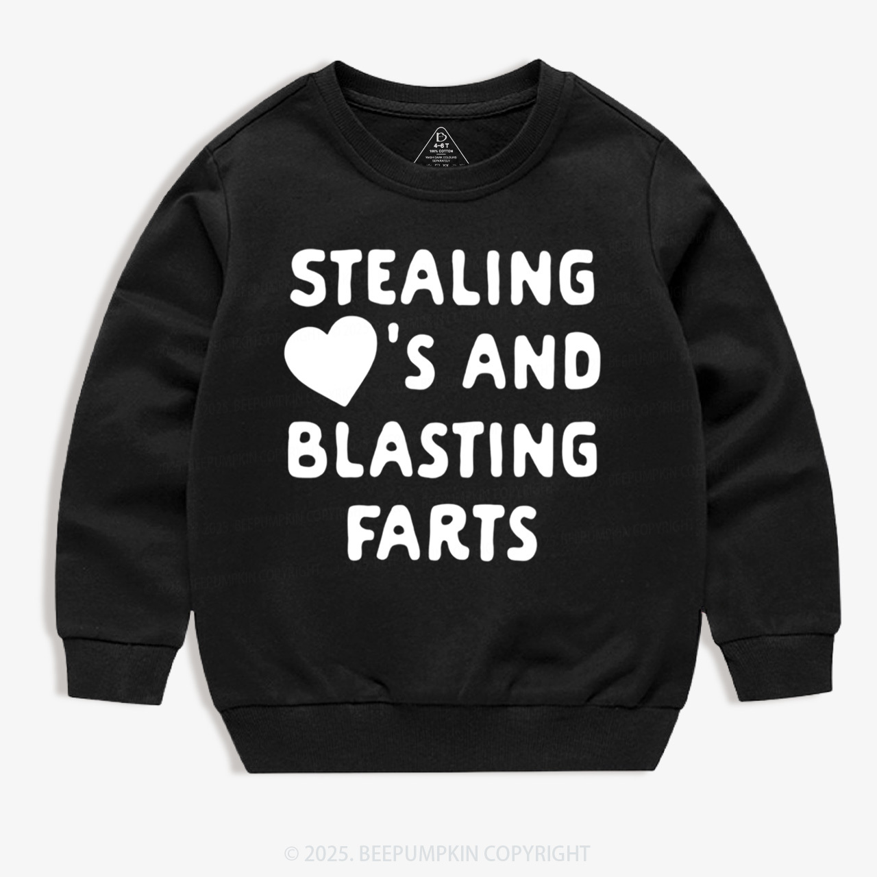 Stealing Hearts Blasting Farts Valentine's Day Kid's Sweatshirt